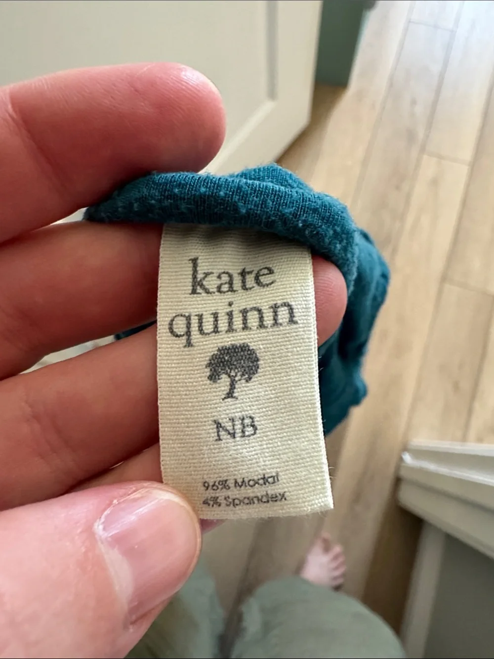 kate quinn Teal Zip-Front Footed One-Piece